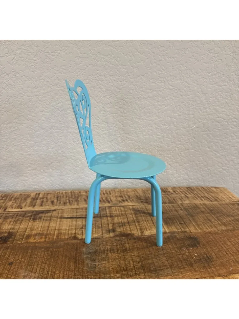 American Girl Doll Gourmet Kitchen Metal Chair Blue Color Metal Retired Star